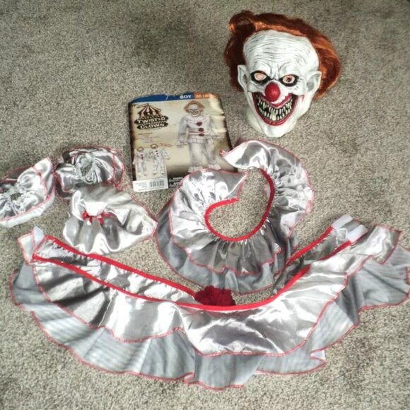 Twisted Clown Halloween Child Costume Size Boy M (8-10) by Fun World 7 Piece - Picture 6 of 8